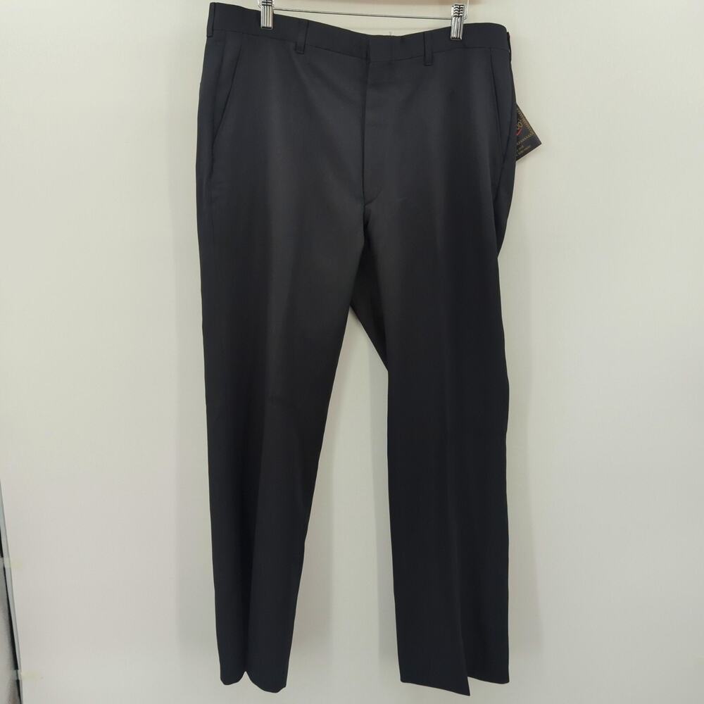 VTG Botany 500 Dress Pants Men's 38 Black 90s Straight Leg Occasion USA NOS NWT